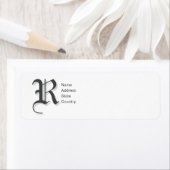Persoonlijk Monogram R Retouradreslabel Etiket (Insitu)