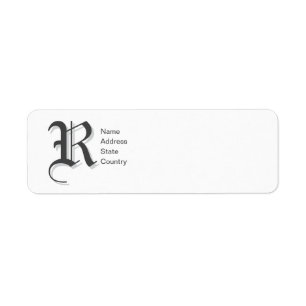 Persoonlijk Monogram R Retouradreslabel Etiket