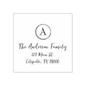 Persoonlijk monogram retouradres rubberstempel (Afrduk)