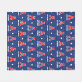 Persoonlijk monogram retro varsity navy rood fleece deken (Voorkant (Horizontaal))