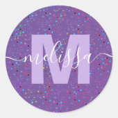 Persoonlijk monogram ronde sticker (Voorkant)