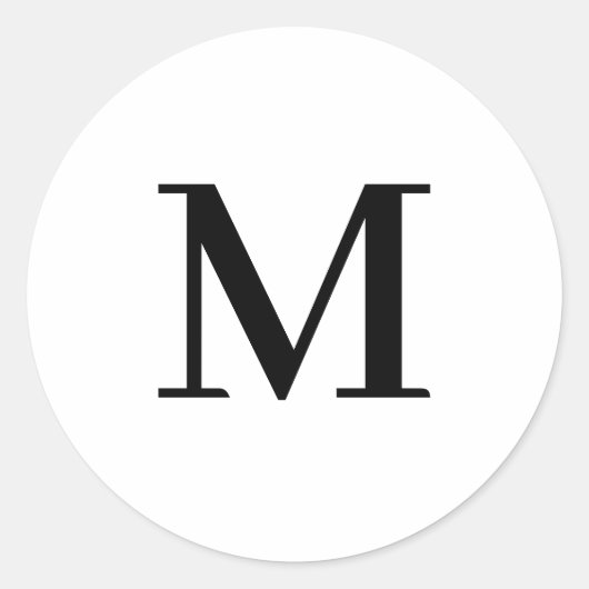 Persoonlijk monogram ronde sticker (Voorkant)