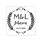 Persoonlijk Monogram Ronde Trouw Rubber Stempel (Afrduk)