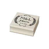 Persoonlijk Monogram Ronde Trouw Rubber Stempel (Stempel)