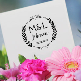 Persoonlijk Monogram Ronde Trouw Rubber Stempel