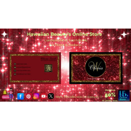 Persoonlijk Monogram Rood Goud Glitter QR Code 21 Visitekaartje