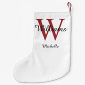 Persoonlijk Monogram Rood Kleine Kerstsok (Achterkant)