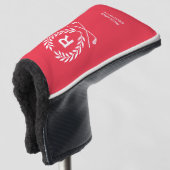 Persoonlijk Monogram Rood Putter Golfheadcover (3/4 voorkant)