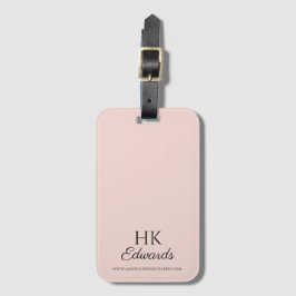 Persoonlijk Monogram Roze Bagage Bagagelabel