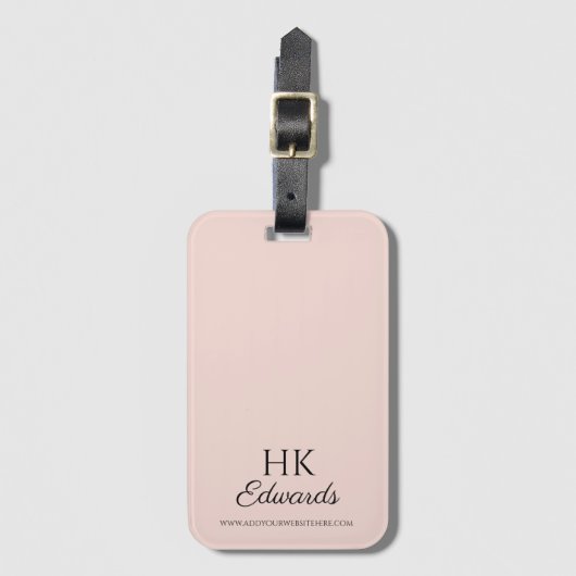 Persoonlijk Monogram Roze Bagage Bagagelabel (Voorkant (verticaal))