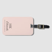Persoonlijk Monogram Roze Bagage Bagagelabel (Voorkant (horizontaal))