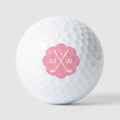 Persoonlijk Monogram Roze Golfballen (Voorkant)
