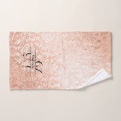 Persoonlijk monogram roze gouden damast bad handdoek (Handdoek)