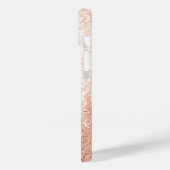 Persoonlijk monogram roze gouden damast Case-Mate iPhone case (Achterkant / Links)