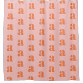 Persoonlijk monogram roze herhalende initiaal douchegordijn (Voorkant)