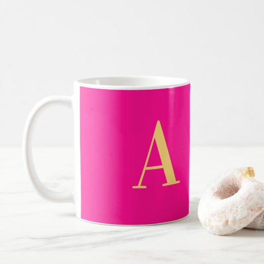 Persoonlijk Monogram Roze Koffiemok (Met donut)