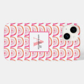 Persoonlijk Monogram Roze Perzik Regenboog Patroon Case-Mate iPhone Case (Achterkant (horizontaal))