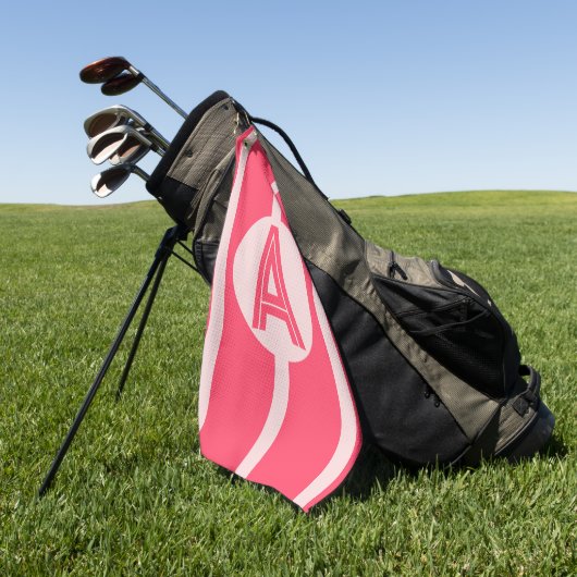 Persoonlijk monogram roze rode streep golfhanddoek (Groen)