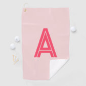 Persoonlijk Monogram Roze Rood Golfhanddoek (Insitu)