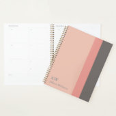 Persoonlijk monogram Roze, Rose Zand & Grijs Planner (Display)