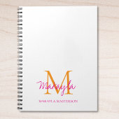 Persoonlijk monogram roze script naam notitieboek