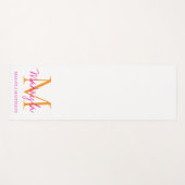Persoonlijk monogram roze script naam yogamat (Voorkant (horizontaal))
