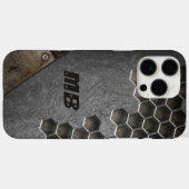 Persoonlijk monogram rustieke grunge mannelijk Case-Mate iPhone case (Achterkant (horizontaal))