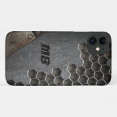 Persoonlijk monogram rustieke grunge mannelijke Case-Mate iPhone case (Achterkant (horizontaal))
