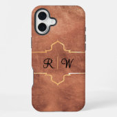 Persoonlijk Monogram Rustieke Koper iPhone Hoesje (Achterkant)