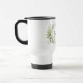 Persoonlijk monogram saliegroen botanisch  reisbeker (Links)
