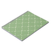 Persoonlijk monogram saliegroen geometrisch patroo notitieboek (Linkerzijde)