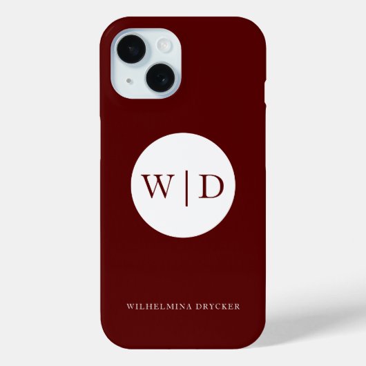 Persoonlijk monogram scharlakenrood Case-Mate iPhone case (Achterkant)