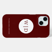 Persoonlijk monogram scharlakenrood Case-Mate iPhone case (Achterkant (horizontaal))