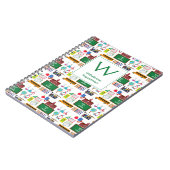 Persoonlijk monogram SCHOOLVAKKEN Wit Groen Notitieboek (Linkerzijde)