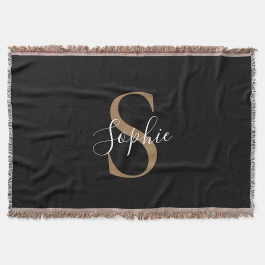 Persoonlijk monogram schrift elegant aangepast deken (Voorkant)