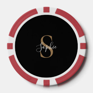 Persoonlijk monogram schrift elegant aangepast poker chips