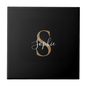 Persoonlijk monogram schrift elegant aangepast tegeltje