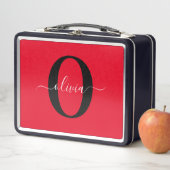 Persoonlijk monogram schrift naam rood zwart wit (In situ)