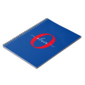 Persoonlijk monogram script naam Blauw Wit Rood Notitieboek (Linkerzijde)