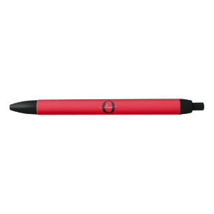 Persoonlijk monogram script naam Rood Zwart Wit Zwarte Inkt Pen