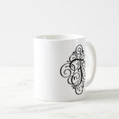 Persoonlijk Monogram Sierstuk met Krul Koffiemok (Voorkant rechts)