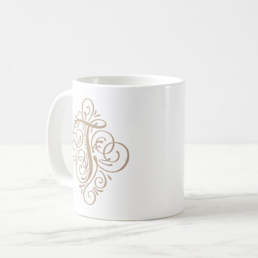 Persoonlijk Monogram Sierstuk met Swash Koffiemok (Voorkant links)