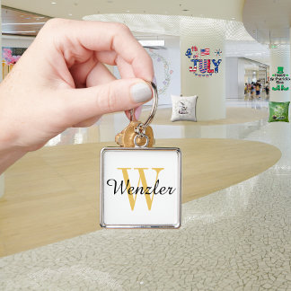 Persoonlijk monogram sleutelhanger