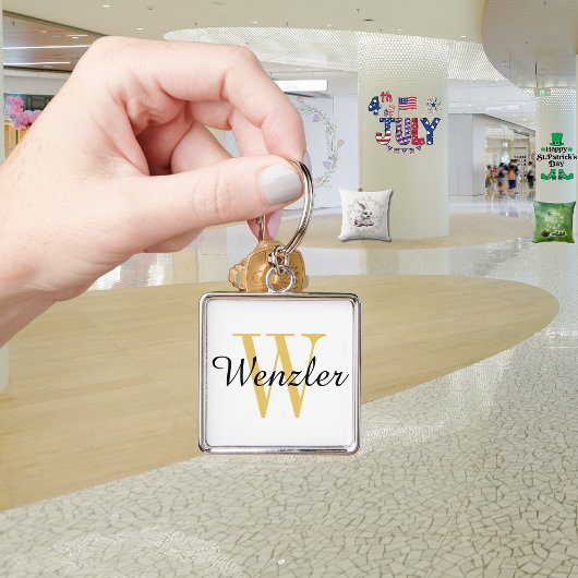 Persoonlijk monogram sleutelhanger
