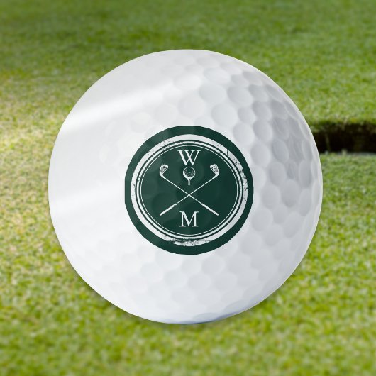 Persoonlijk monogram smaragdgroen golfballen