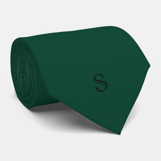 Persoonlijk monogram smaragdgroen zwart stropdas (Opgerold)