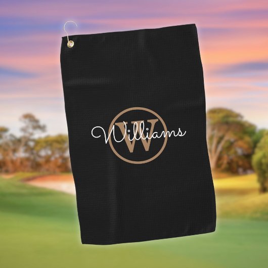Persoonlijk monogram stijlvol script naam golfhanddoek