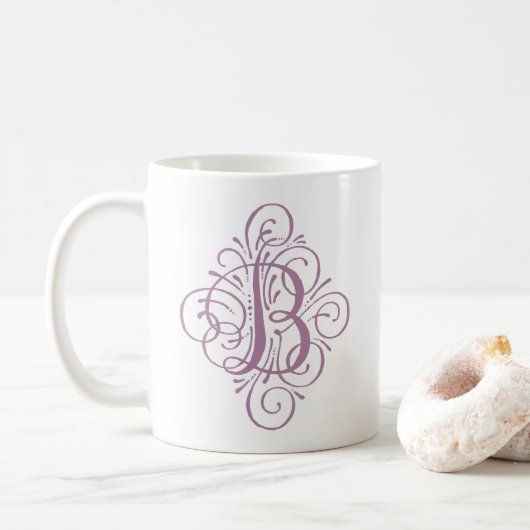 Persoonlijk Monogram Swash Kerstbal Koffiemok (Met donut)