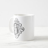 Persoonlijk Monogram Swash Ornament Koffiemok (Voorkant links)