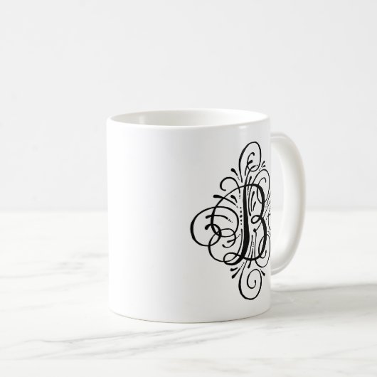 Persoonlijk Monogram Swash Sierstuk Koffiemok (Voorkant rechts)